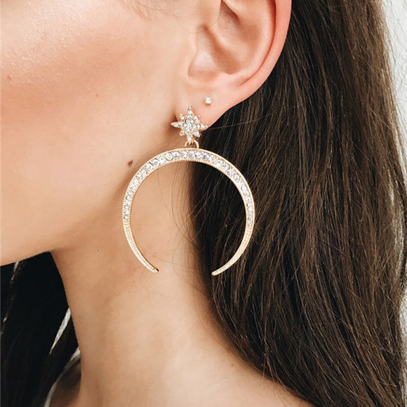 Retro Moon Star Earrings