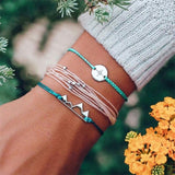 Silver Compass Mountains Bracelet
