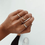 Bohemian Moon Round Irregular Twist Ring