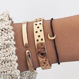 Retro Exquisite Hollow Stars Moon Bracelet