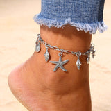 Bohemian Wave Starfish Turtle Anklet