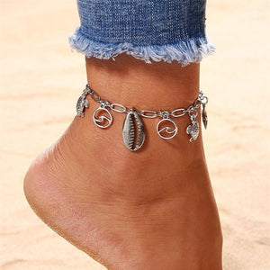 Bohemian Wave Starfish Turtle Anklet
