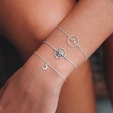 Retro Moon Mountain Silver Bracelet