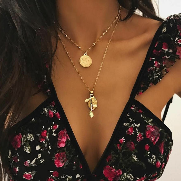 Classic Virgin Mary Rose Necklace