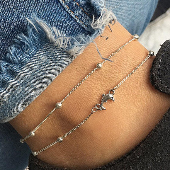Creative Dolphin Bead Anklet