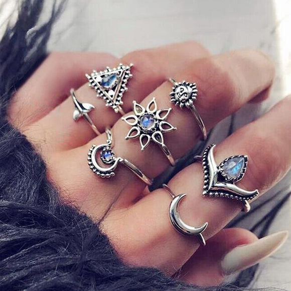 Delicate Crystal Silver Fishtail Ring