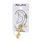 Gem Moon Eye Gold Earrings