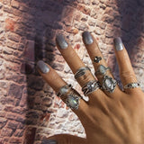 Boho Hollow Leaf Joint Ring