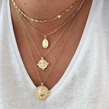 Multilayer Crystal Cross Flower Necklace