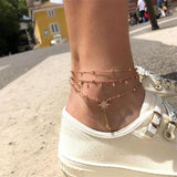 Classic Crystal Beads Simple Anklet